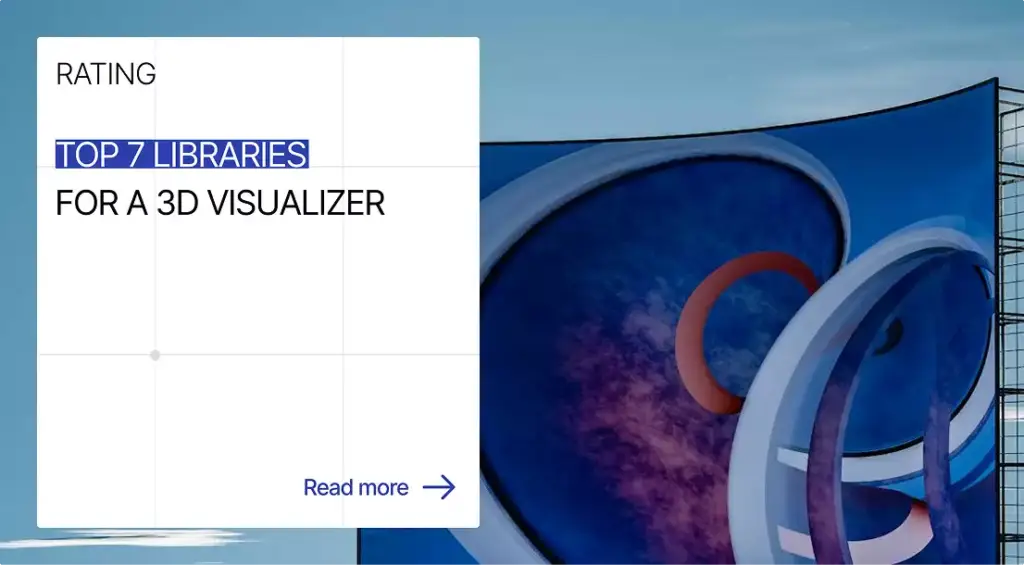 Abstract 3D scene with circular shapes, top 7 libraries for a 3D visualizer