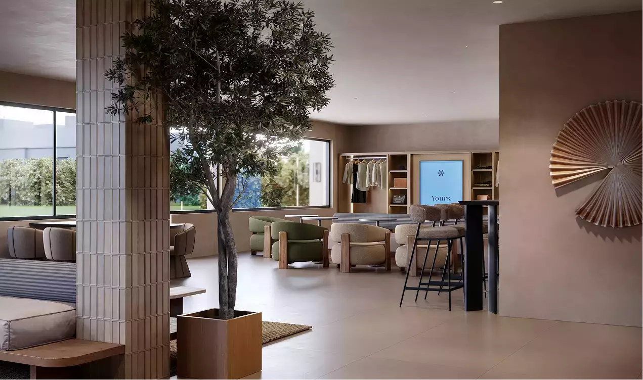 Italian furniture virtual showroom shown as a 3D render
