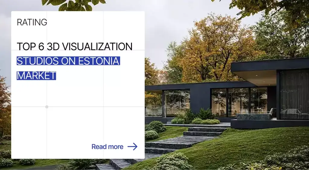Modern house exterior with garden, top 6 3D visualization studios on estonia market