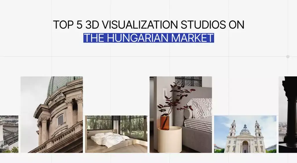 Modern interior collage, top 5 3D visualization studios on the hungarian market
