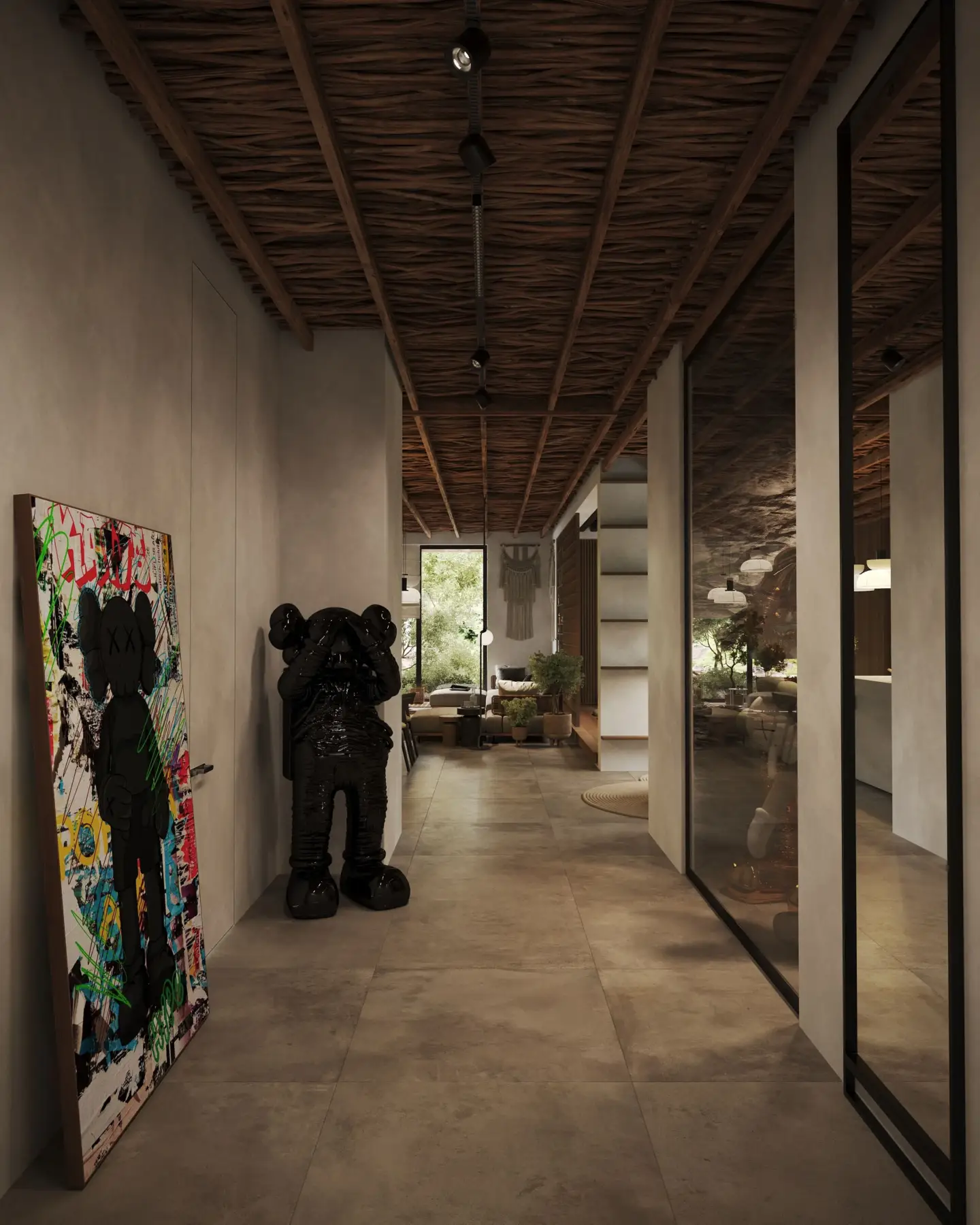 Bali Serenity interior rendering by Maverick Frame Studio, corridor design with 3D visualization and studio ratings