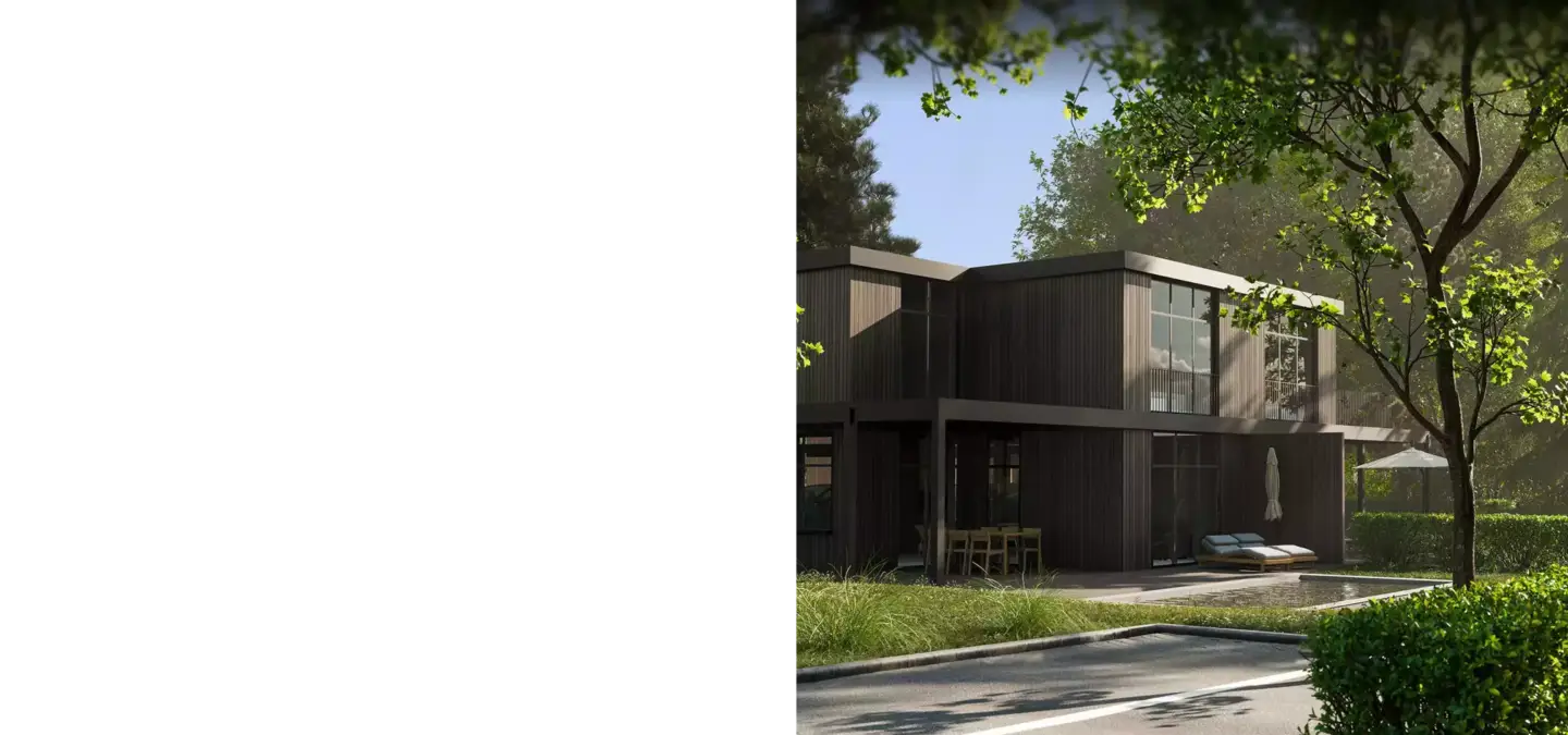 Best 3D Rendering Companies in London architectural visualization CGI real estate modern house surrounded by trees