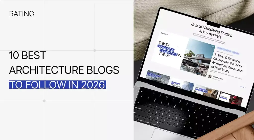 Text 10 best architecture blogs to follow in 2026 on laptop screen interface