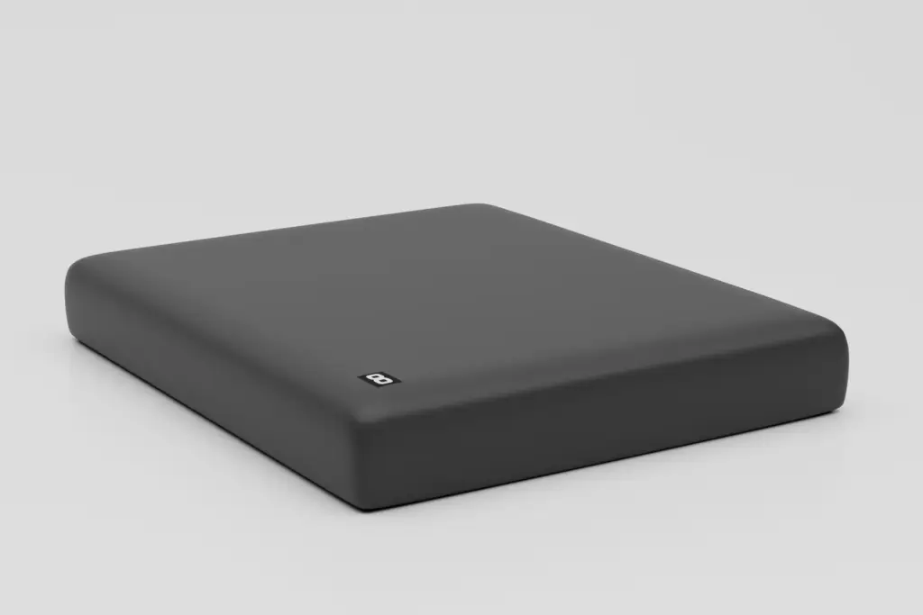 CGI-render van het matras van Eight Sleep met de gelaagde opbouw van het slimme bed
