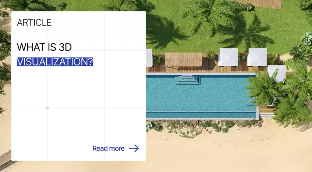 What Is 3D Visualization article cover with architectural 3D visualization background