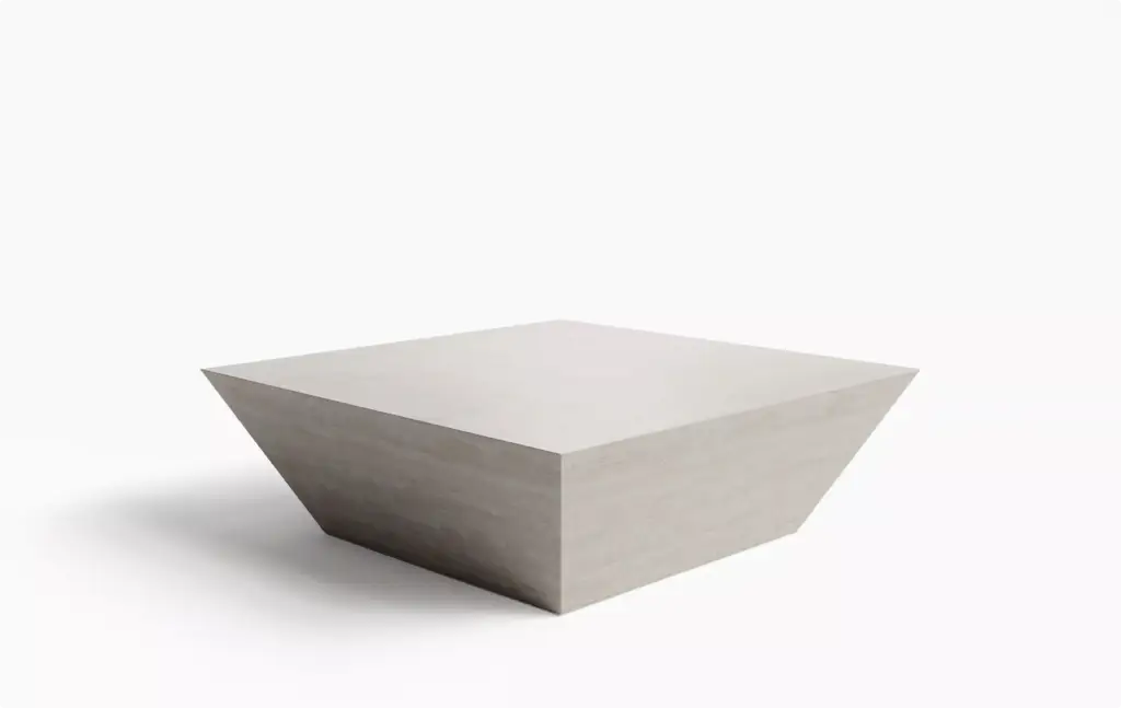 Portfolio Möbelvisualisierung: minimalistischer Steintisch als Freisteller auf Weiß