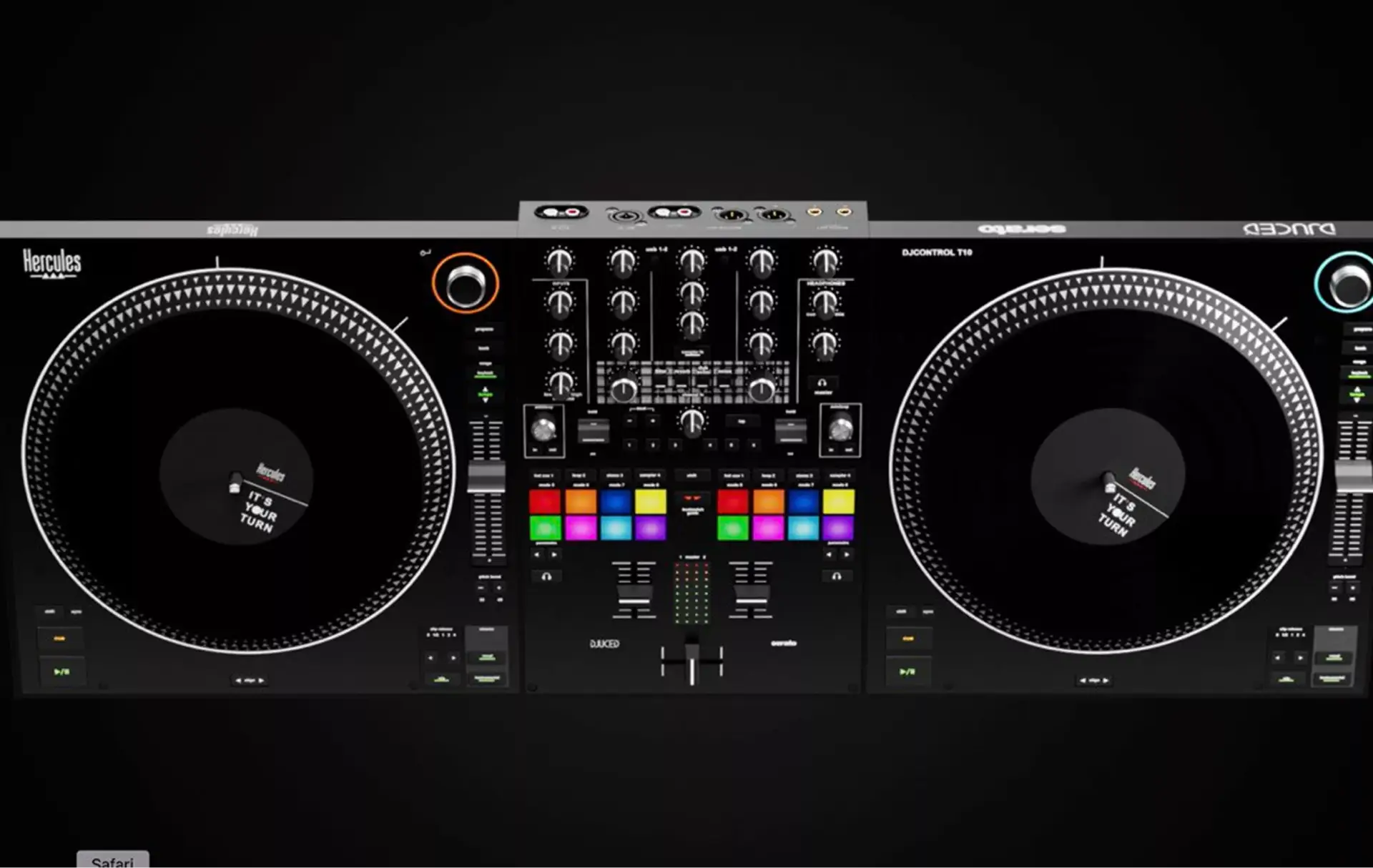 DJ controller interface render with illuminated controls for 3D Product Animation Portfolio