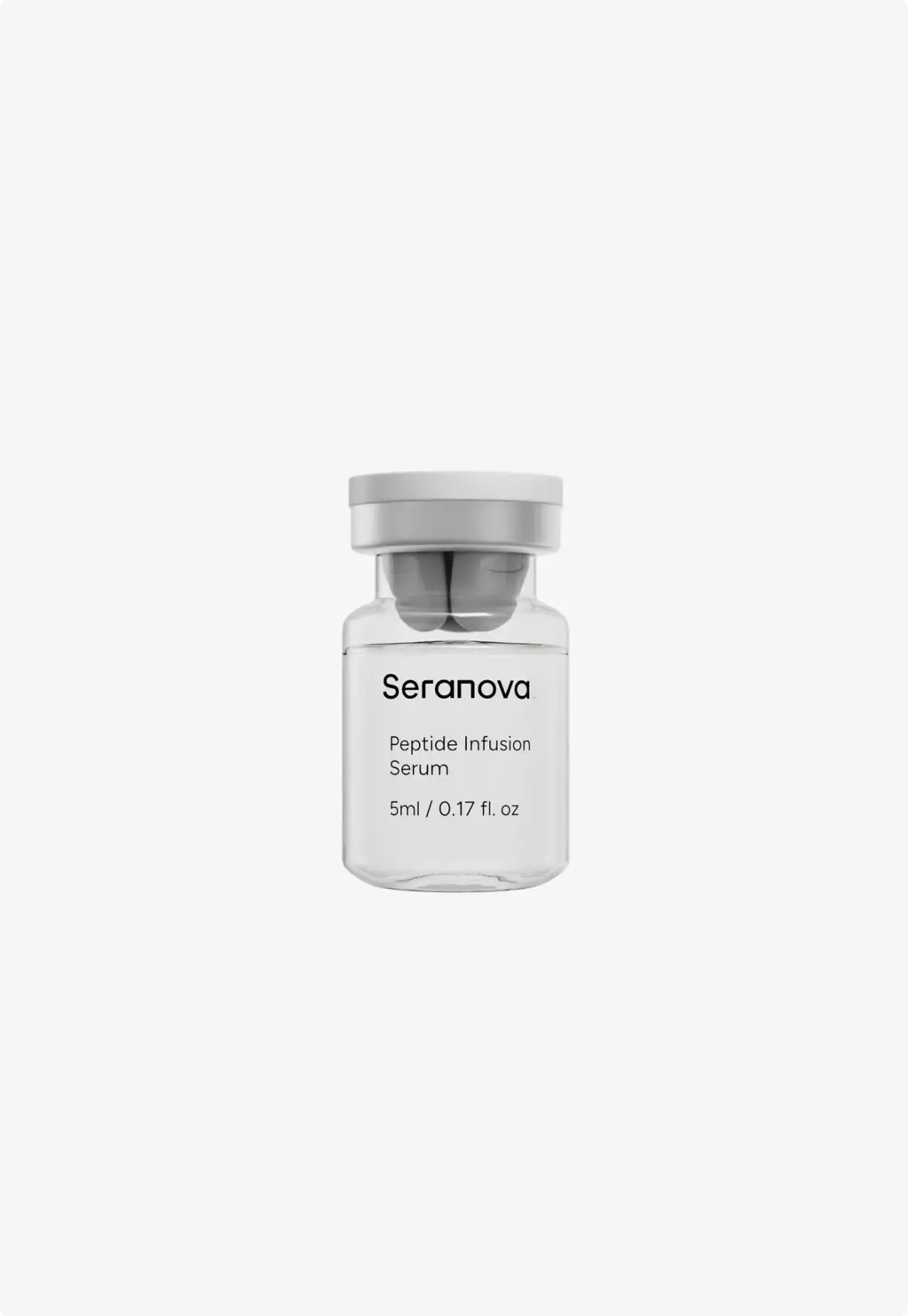 Portfolio 3D-Produktmodellierung: Serum-Fläschchen auf grauem Hintergrund