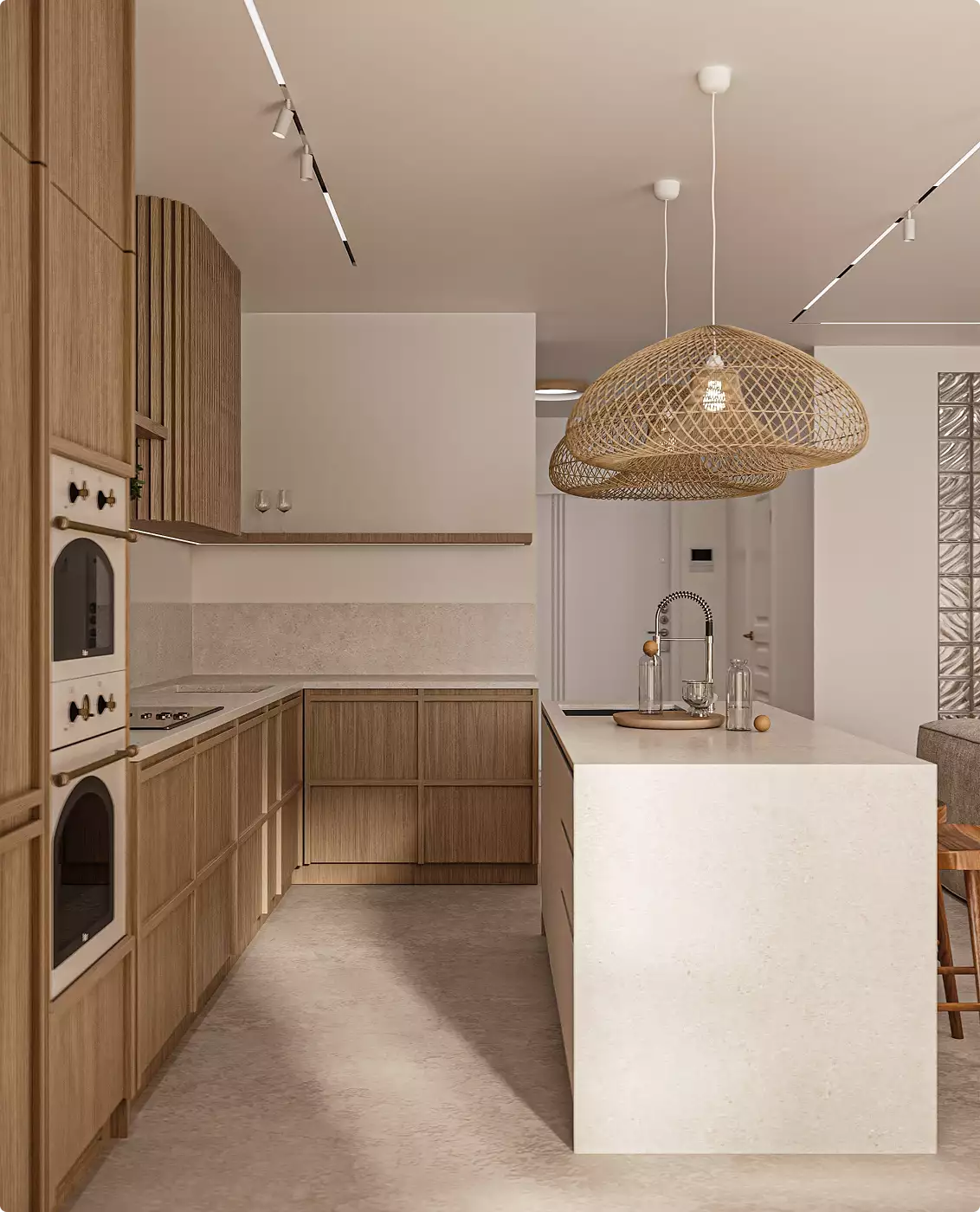 Virtueller Rundgang für Immobilien: Ablauf, Arten & Kosten Küche als fotorealistischer CGI-Rundgang eines Neubau-Projekts