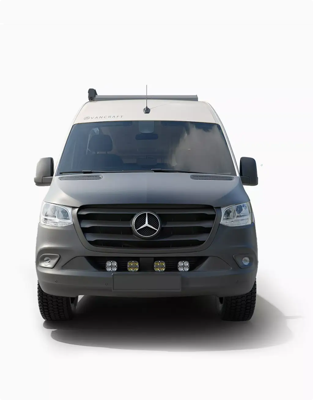 Mercedes camper van front view on white background, Automotive Rendering Service