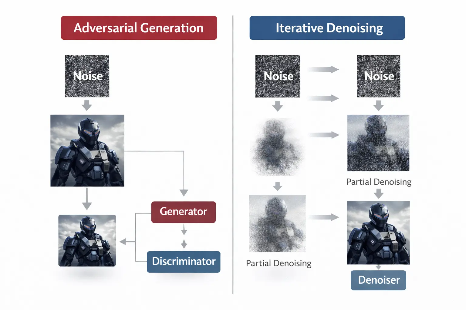 diffusion models vs GANs comparison diagram