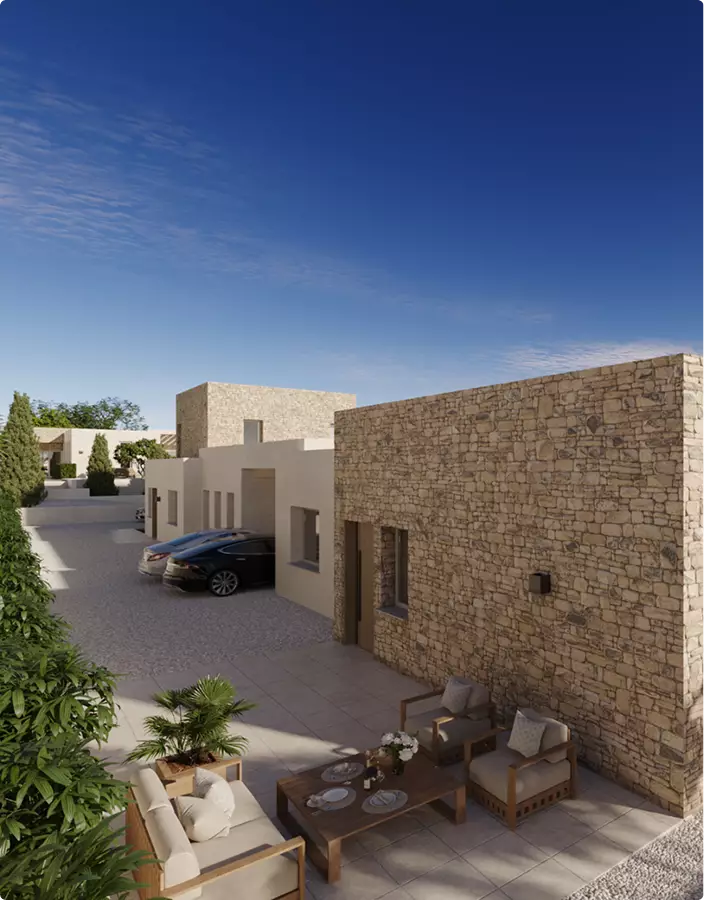 Modelado 3D: qué es, tipos, proceso, software y precio Modelado 3D arquitectónico: villa de piedra con patio renderizada de día