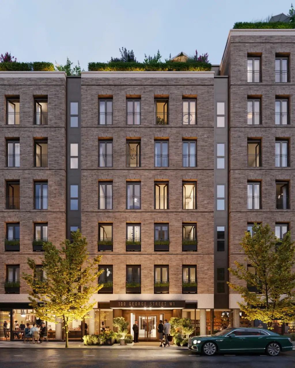 Top Architectural Animation Studios for Real Estate Marketing in 2026 Architectural animation studios render of brick apartment building with rooftop garden