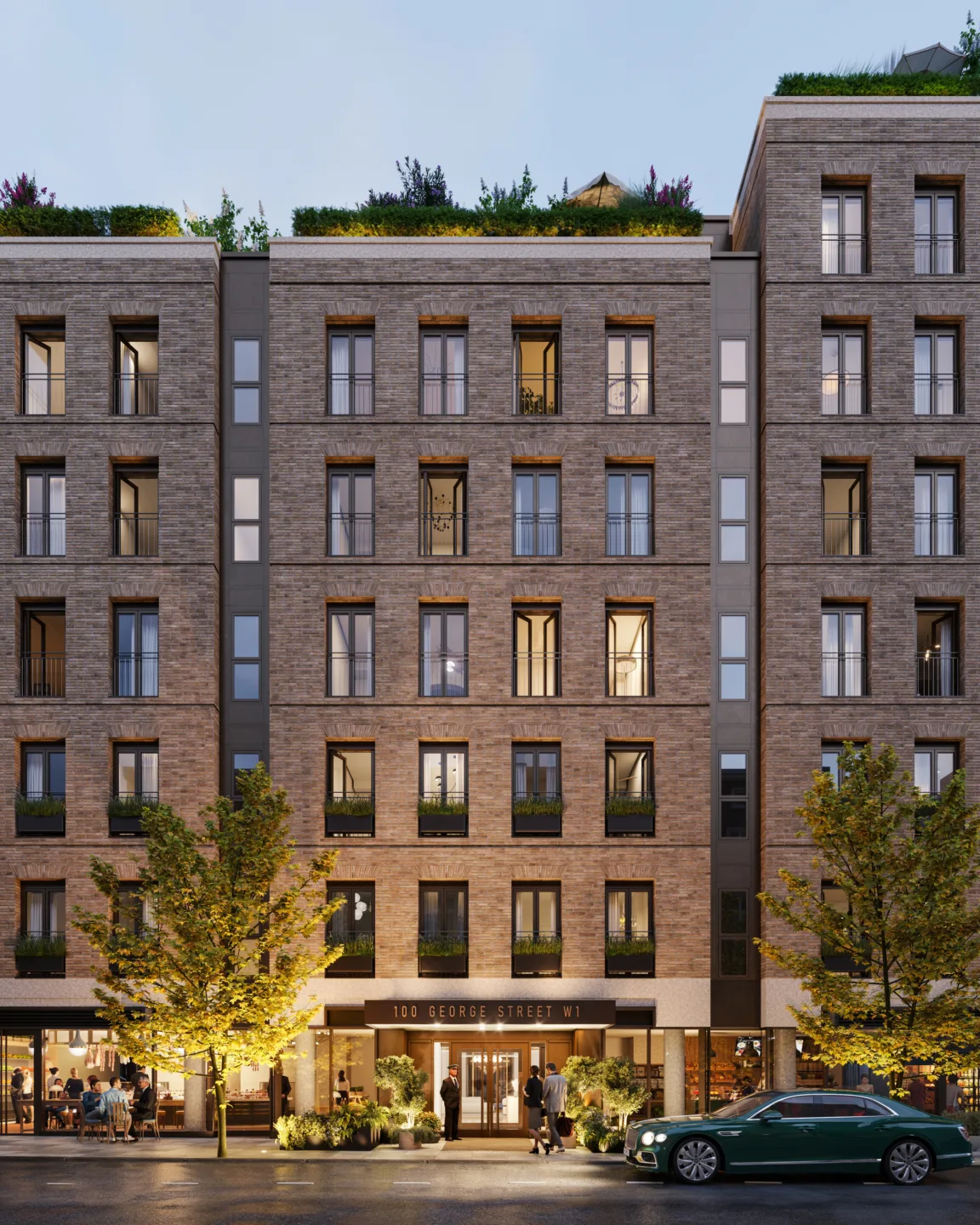 Top Architectural Animation Studios for Real Estate Marketing in 2026 Architectural animation studios render of brick apartment building with rooftop garden