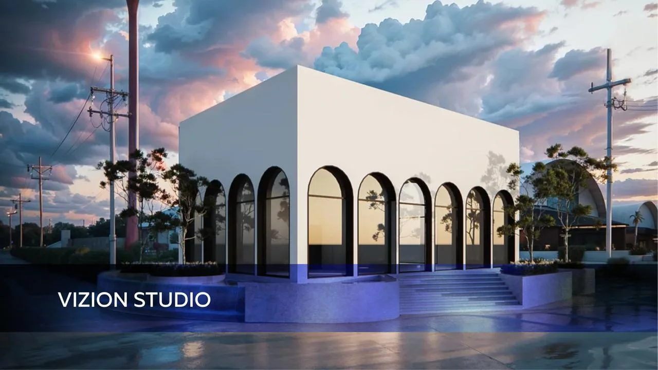 Commercial architecture visualization created by architectural rendering company