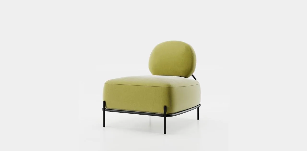 3D furniture product animation of a custom lounge chair showing form and materials