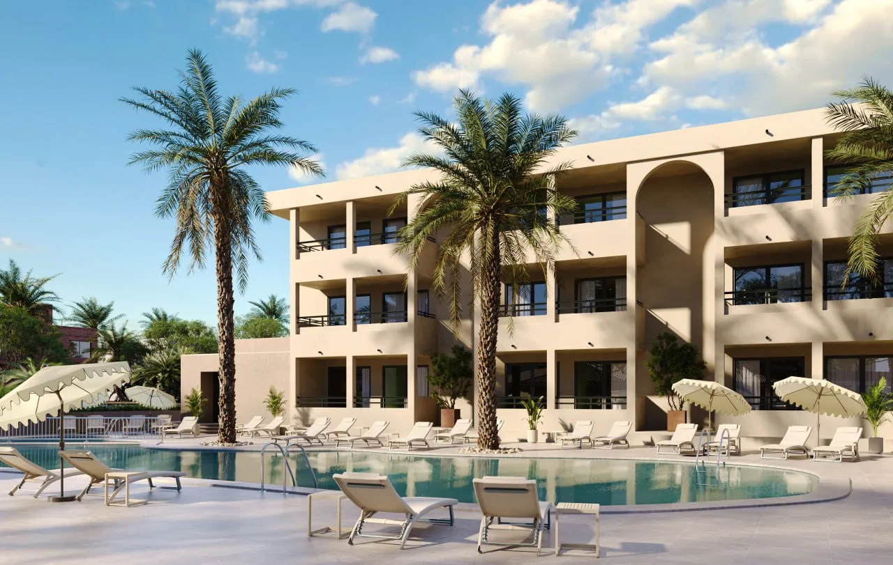 Luxury resort architectural visualization created by a 3D rendering company for Dubai real estate marketing
