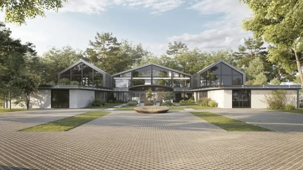 Modern architectural visualization produced by architectural rendering company for real estate marketing