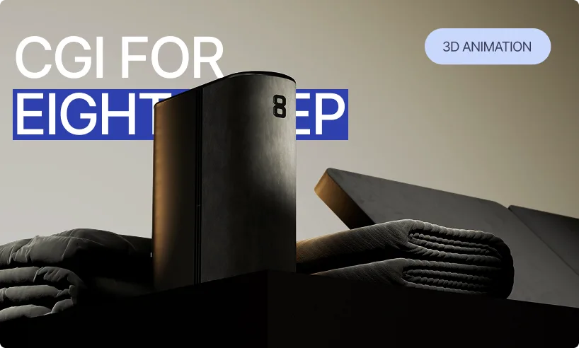 3D product animation still of a styled retail product display for an e-commerce page