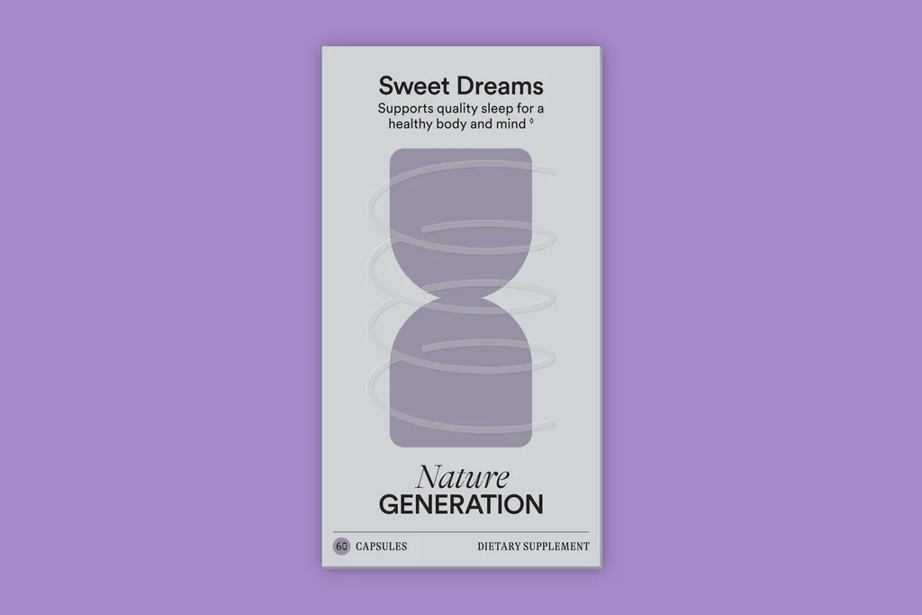 Sweet Dreams carton rendered on a violet background matching its colour panel