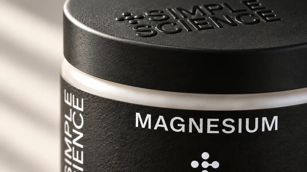 The embossed lid and label up close