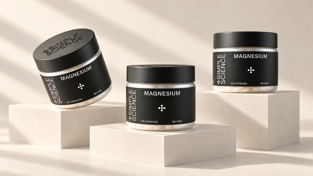 Three Simple Science magnesium jars on stone plinths