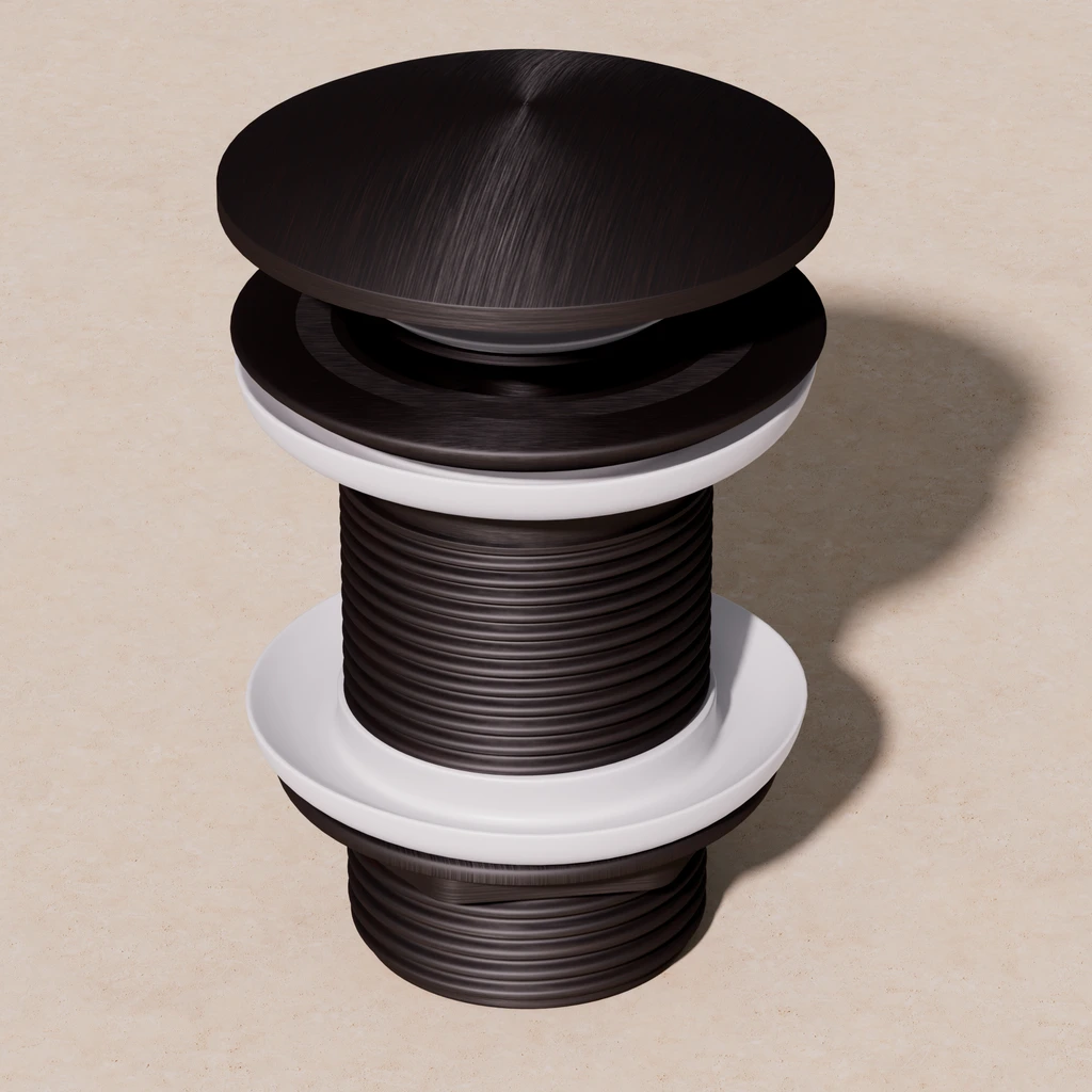 Basin pop-up waste in a gunmetal black finish