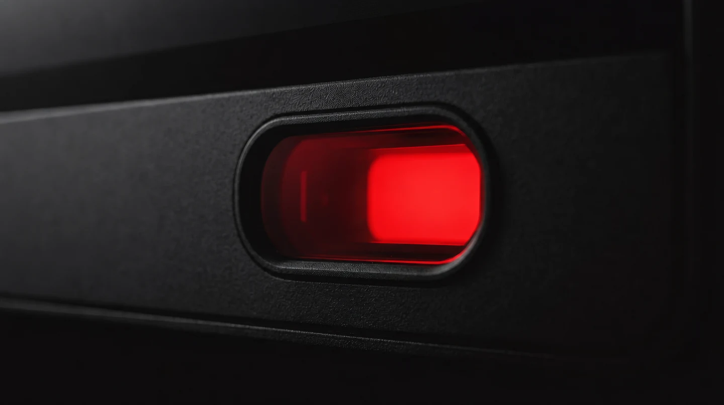 Beeld uit de lanceringsfilm van Luma: het sensorvenster licht rood op