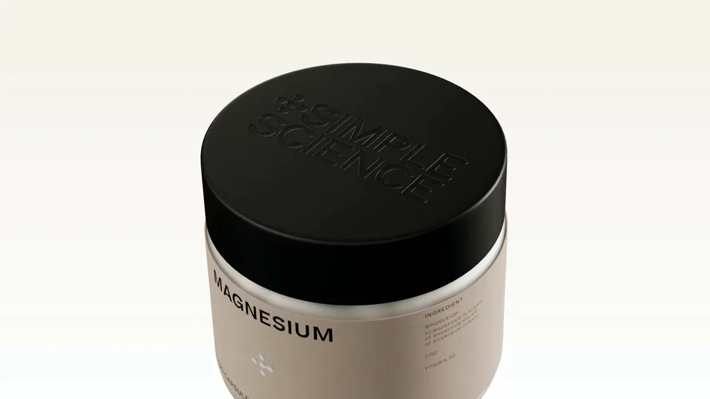 Turntable film still of a magnesium supplement jar