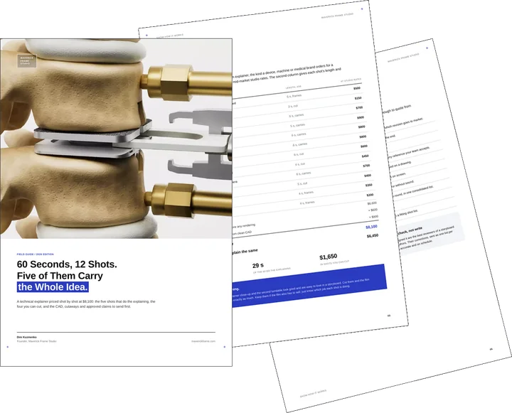 Cover of the guide on planning a technical product animation shot by shot