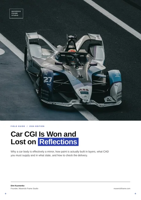 Cover of the guide: Car CGI Is Won and Lost on Reflections