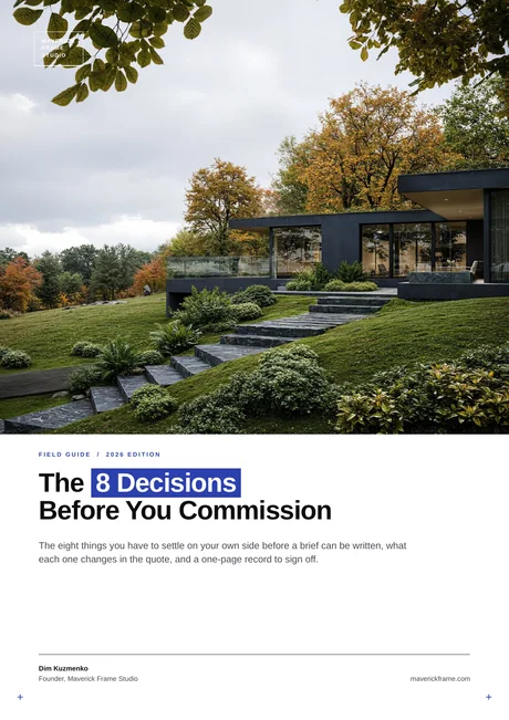 Cover of the guide: The 8 Decisions Before You Commission