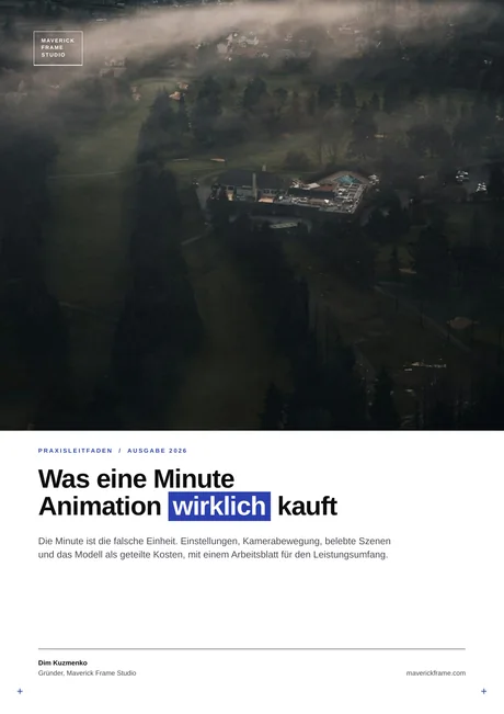 Titelseite des Leitfadens: Was Sie für eine Minute Animation wirklich bekommen