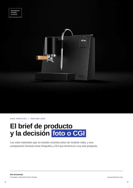 Portada de la guía: El brief de producto y la decisión foto o CGI