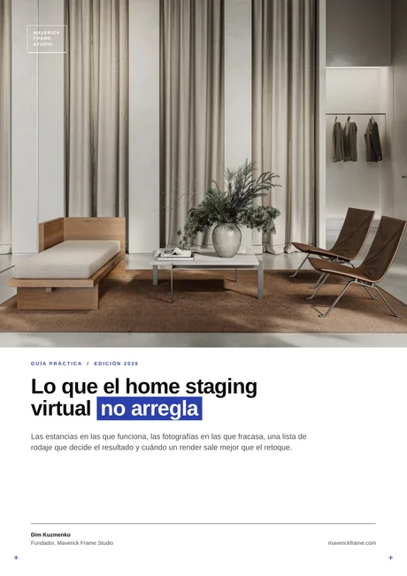 Portada de la guía: Lo que el home staging virtual no arregla