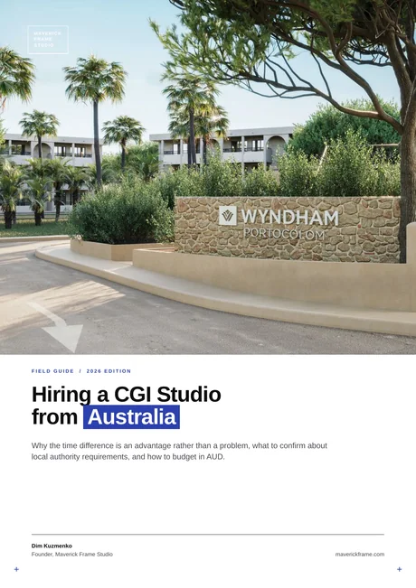 Cover of the guide: Hiring a CGI Studio from Australia