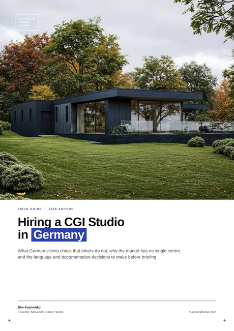 Cover of the guide: Hiring a CGI Studio in Germany