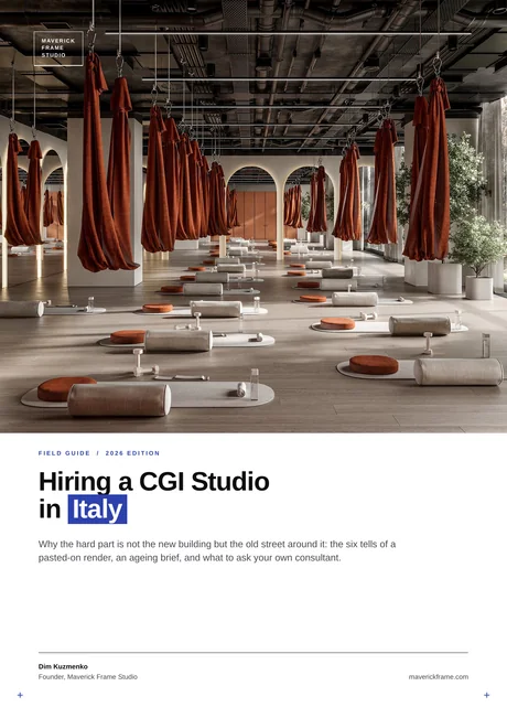 Cover of the guide: Hiring a CGI Studio in Italy