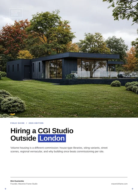 Cover of the guide: Hiring a CGI Studio Outside London
