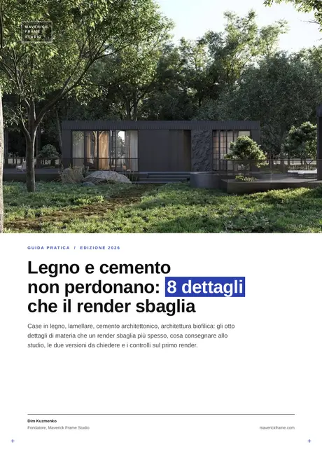 Copertina della guida: Legno e cemento non perdonano: 8 dettagli che il render sbaglia