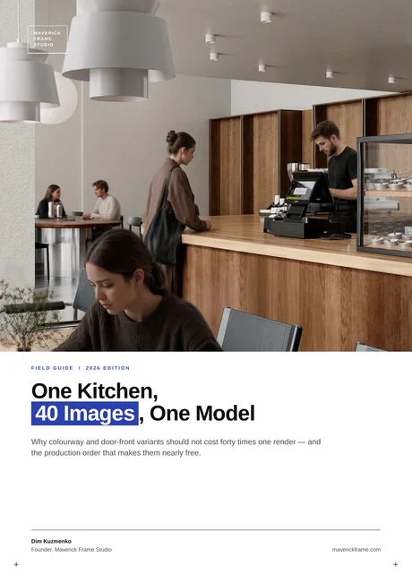 Cover of the guide: One Kitchen, 40 Images , One Model