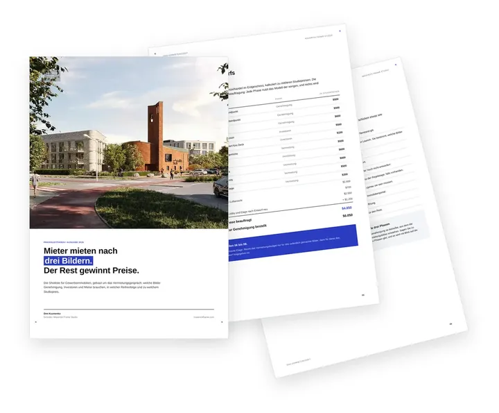 Cover des Leitfadens zur Shotliste der Gewerbeimmobilien-Visualisierung für die Vermietung