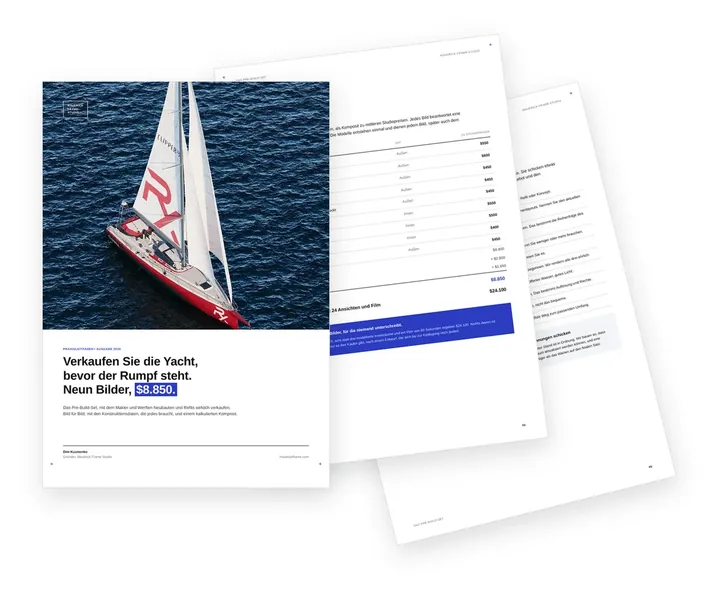 Cover des Leitfadens zum Pre-Build-Bildset für Yachten