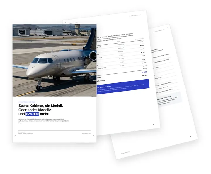 Cover des Leitfadens zur Planung von Flugzeug-CGI als Varianten eines Mastermodells