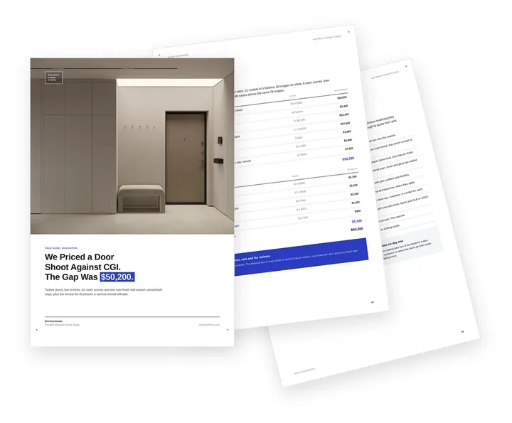Cover of the guide on photographing or rendering a door collection