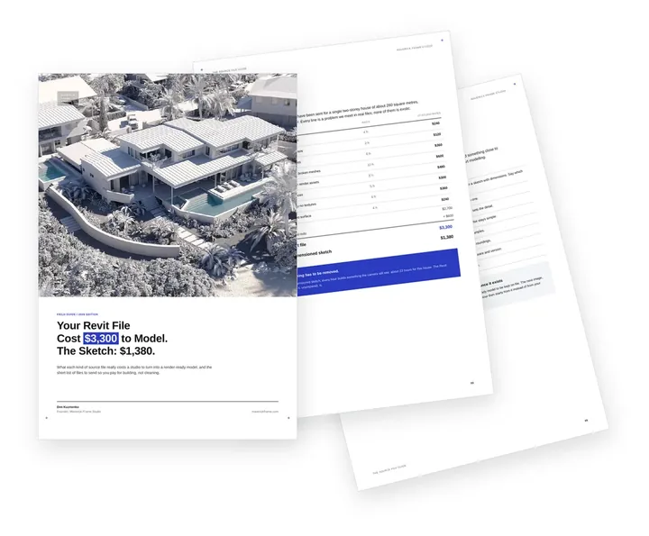 Cover of the guide on which source files to send for architectural 3D modelling