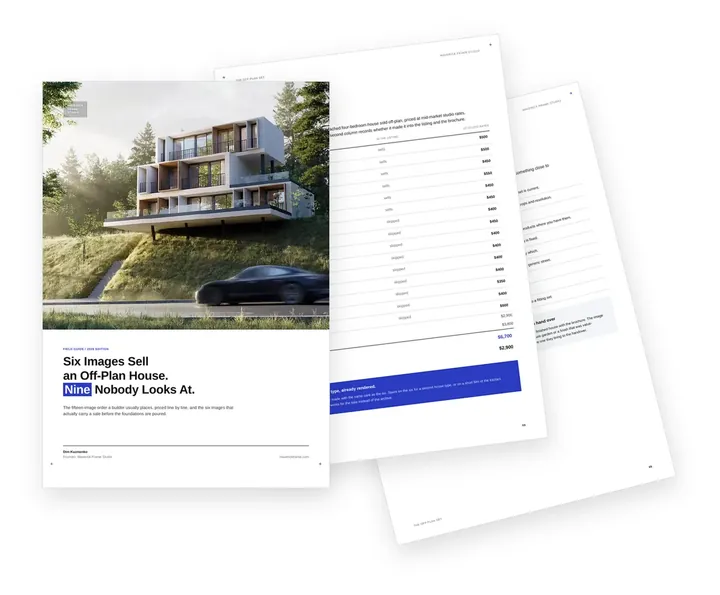 Cover of the guide on the image set that sells a house off-plan