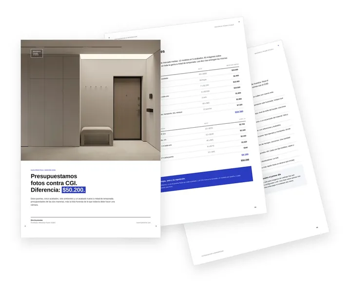 Portada de la guía sobre fotografiar o renderizar una colección de puertas