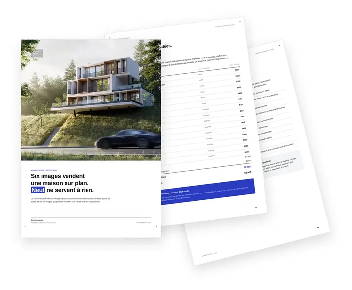 Couverture du guide sur la série d’images qui vend une maison sur plan