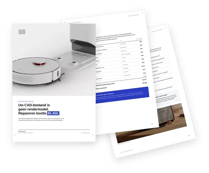 Omslag van de gids over het voorbereiden van CAD-bestanden voor 3D-renders van producten
